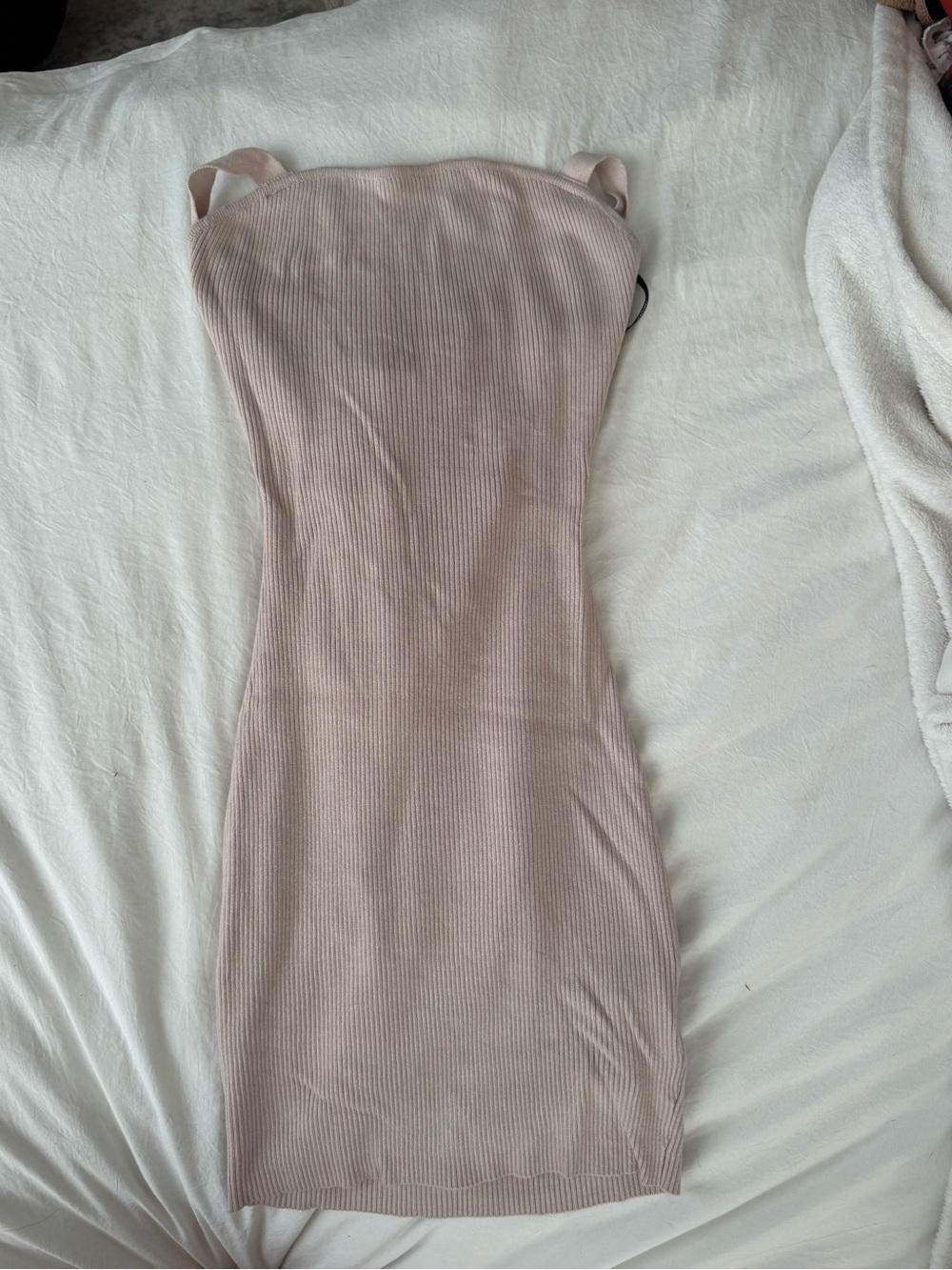 Sleeveless Ribbed Bodycon Dress in Blush